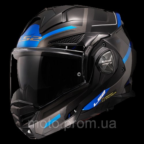 Мотошолом LS2 FF901 Advant X Spectrum Black Titanium Blue (XS)