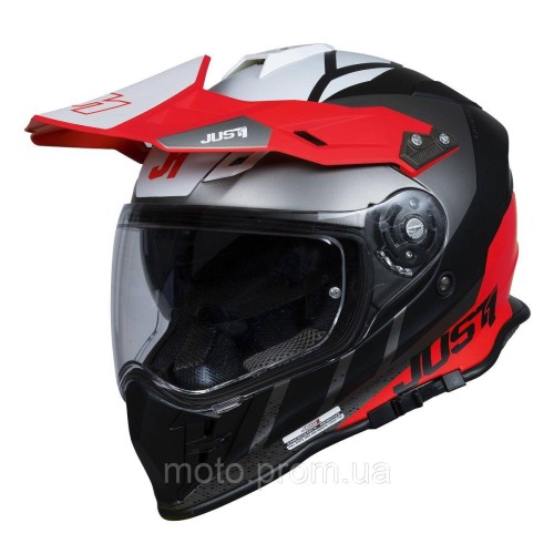 Мотошолом Just1 J34 Pro Outerspace Fluo Red Black (L)