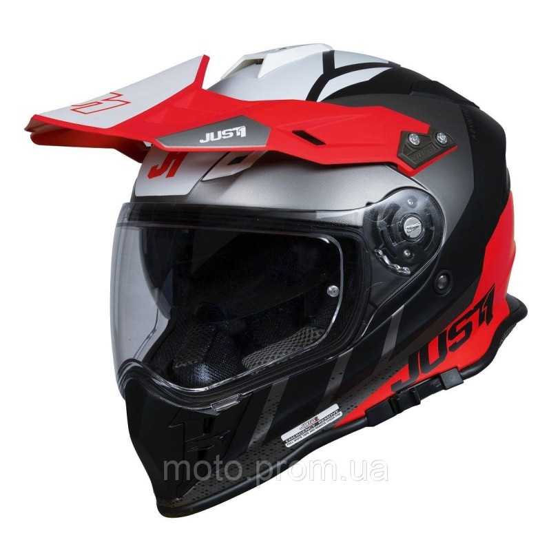 Мотошолом Just1 J34 Pro Outerspace Fluo Red Black (S)