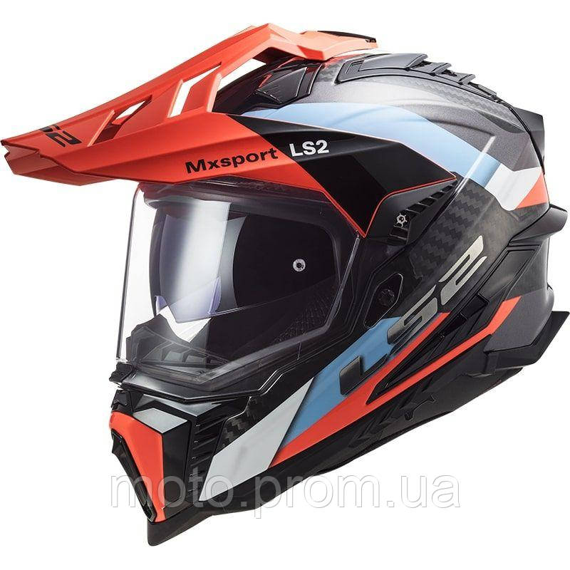 Мотошолом LS2 MX701 C Explorer Frontier Blue Fluo Orange (XL)