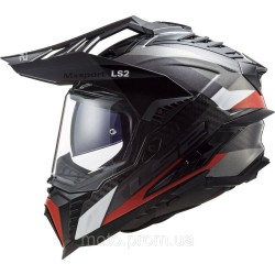 Мотошолом LS2 MX701 C Explorer Frontier Gloss Titanium Red (S)