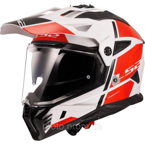 Мотошолом LS2 MX702 Pioneer 2 Hill White Red (XL)