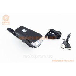 Ліхтар передній 1 діод 350 lumen+дзвінок 5 мелодій, Li-ion 3.7V 1200mAh зарядка від USB, вологозахисний, чорний HJ-0011 Ліхтар передній 1 діод 350 lumen+дзвінок 5 мелодій, Li-ion 3.7V 1200mAh зарядка від USB, вологозахисний, чорний HJ-0011