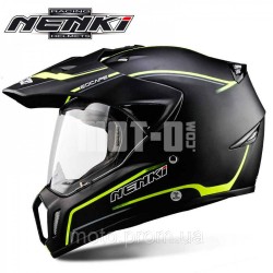Шолом (мотард) NENKI MX-310 MATT BLACK YELLOW