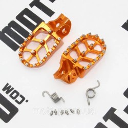 Підніжки водія (л+п) CNC, помаранчеві Підніжки водія (л+п) CNC, помаранчеві