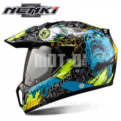 Шолом (мотард) NENKI MX-310 BRIGHT BLACK YELLOW