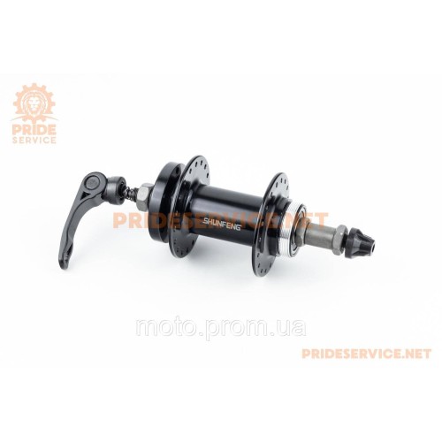 Втулка задня MTB алюмінієва 14Gx36H під вільнобіг, Disk-brake, 2 пром-підшипники 6200 2RS, кріпл. ексцентрик, чорна SF-A210RB