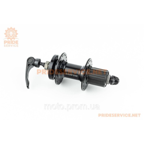 Втулка задня MTB алюмінієва 14Gx36H під касету 8-10зв, Disk-brake, кріпл. ексцентрик, чорна SF-A262R