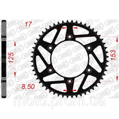 Зірка AFAM Steel-K Sprocket 520 - Honda [Black] 47z