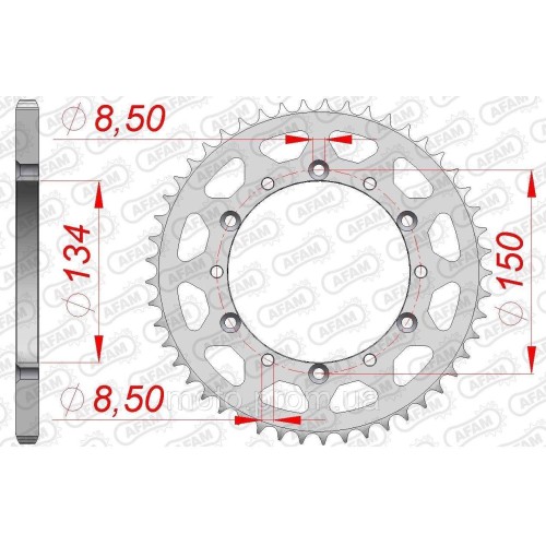 Зірка AFAM Steel Sprocket 520 [Silver] 42z