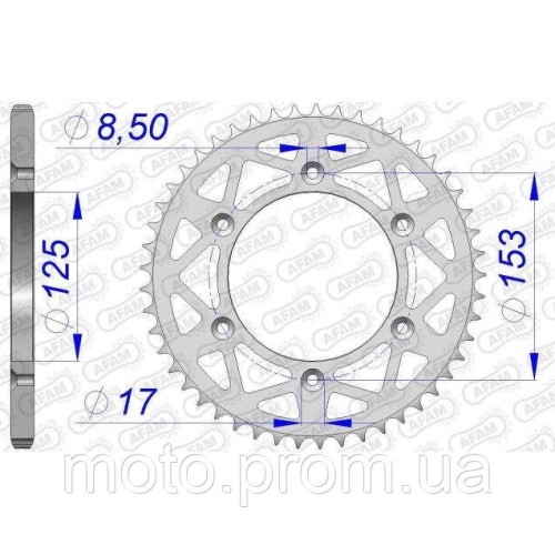 Зірка AFAM Aluminium Sprocket 520 - Honda [Silver] 43z