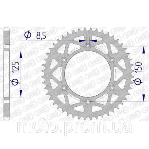 Зірка AFAM Aluminium Sprocket 520 - KTM [Silver] 42z
