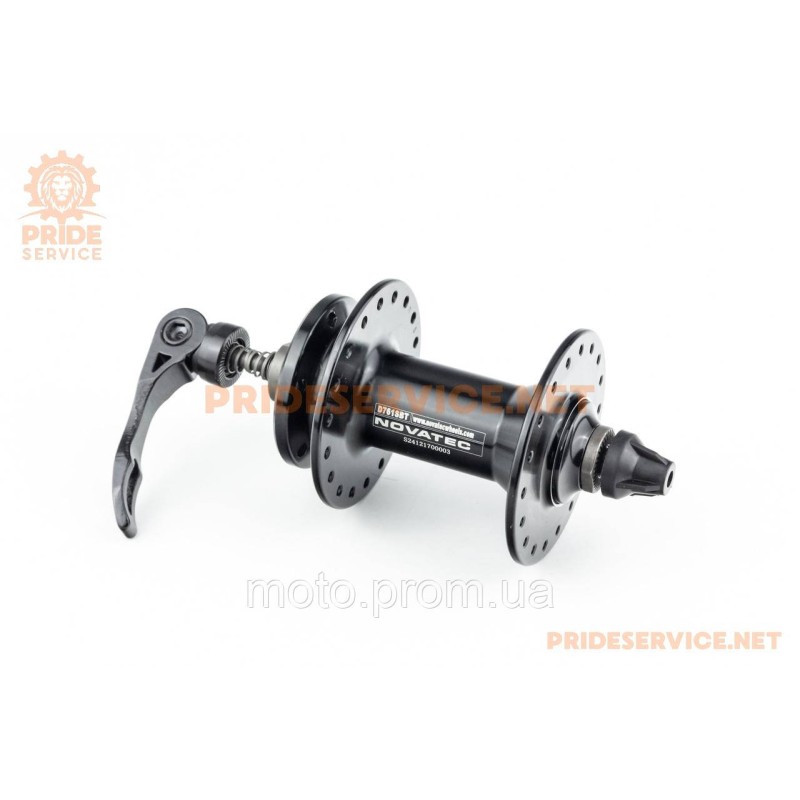 Втулка передня MTB алюмінієва 14Gx36H, Disk-brake, 2 пром-підшипники 6000 2RS, кріпл. ексцентрик, чорна D761SBT