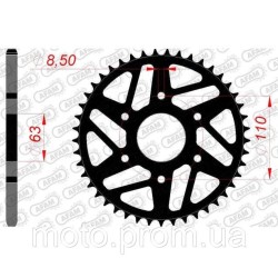 Зірка AFAM Steel Sprocket 520 [Black] 44z