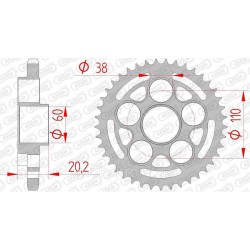 Зірка AFAM Steel Chainwheel 525 - Ducati [Silver] 41z