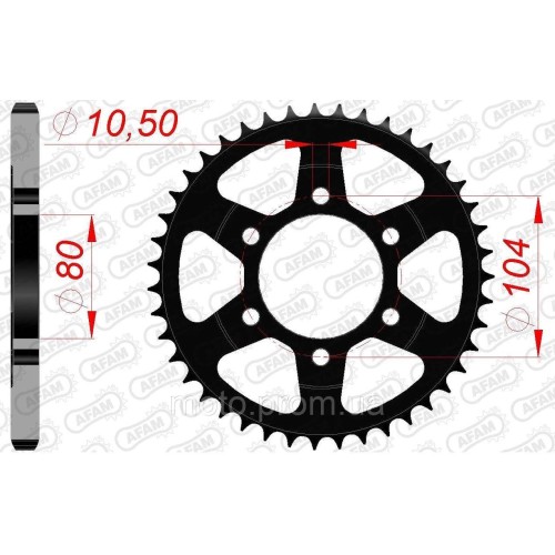 Зірка AFAM Steel Sprocket 525 [Black] 40z