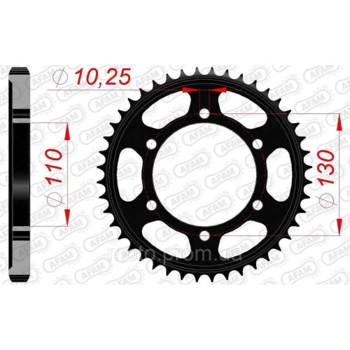 Звезда AFAM Steel Chainwheel 530 [Black] 39z