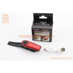 Ліхтар задній 12 діодів 120 lumen, Li-ion 3.7V 300mAh зарядка від USB, вологозахисний, ZH1608 Ліхтар задній 12 діодів 120 lumen, Li-ion 3.7V 300mAh зарядка від USB, вологозахисний, ZH1608