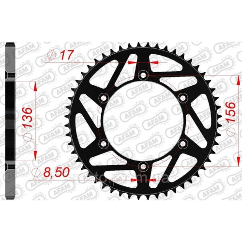 Зірка AFAM 520 K-Steel Chainwheel - Sherco [Black] 48z