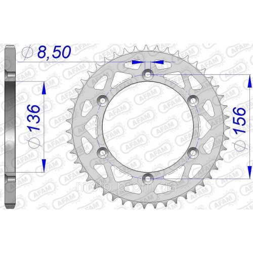 Зірка AFAM 520 Aluminium Chainwheel - Sherco [Silver] 51z