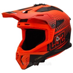 Мотошолом LS2 MX708 Fast 2 Duck Matt Hi-Vis Orange Red (XXL)