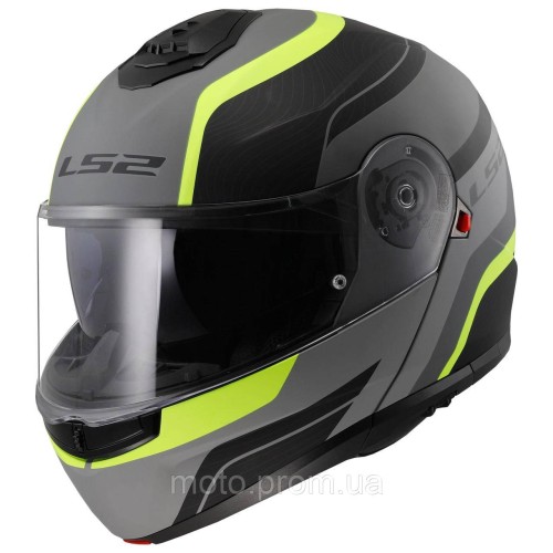 Мотошолом LS2 FF908 Strobe 2 Monza Matt Black H-V Yellow (M)
