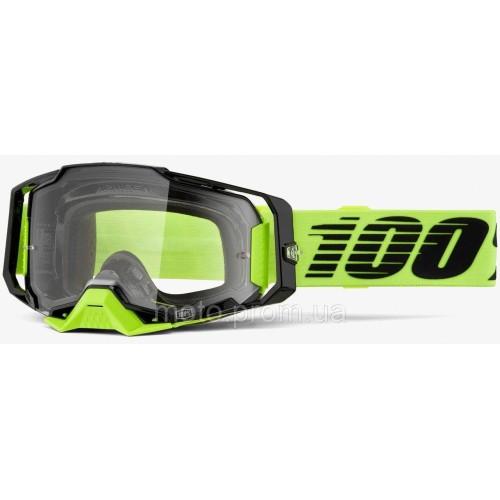 Окуляри 100% ARMEGA Goggle [Neon Yellow] Clear Lens