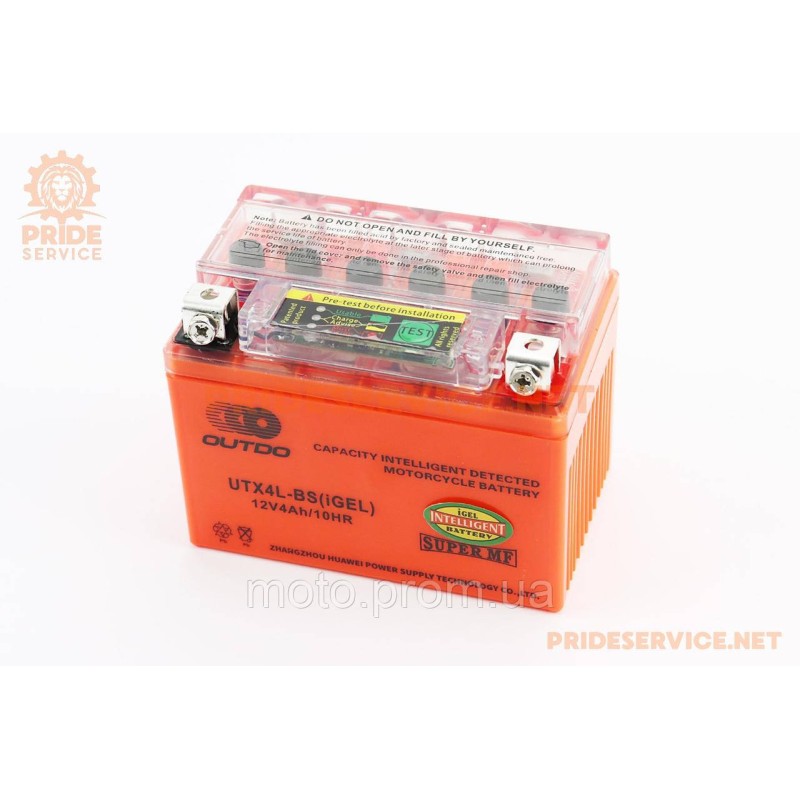 Аккумулятор 12V4Ah UTX4L-BS GEL (L113*W70*H85мм), с ИНДИКАТОРОМ