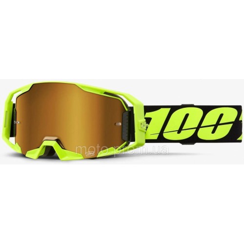 Окуляри 100% ARMATIC Goggle [Neon Yellow] Mirror Gold Lens