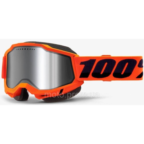 Окуляри 100% ACCURI 2 Snowmobile Goggle [Neon Orange] Dual Mirror Silver Lens