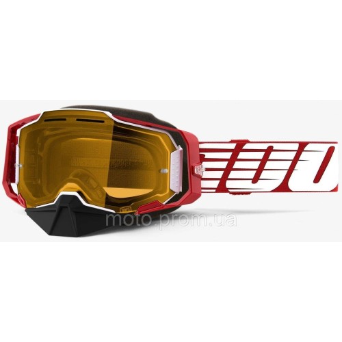 Окуляри 100% ARMEGA Snowmobile Goggle [Oversized Deep Red] Dual Yellow Lens