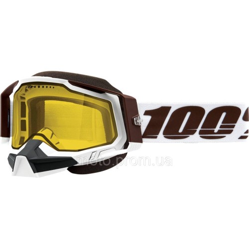 Окуляри 100% RACECRAFT 2 Snowmobile Goggle [Snowbird] Dual Yellow Lens
