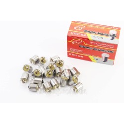 Лампа повороту (біла з цоколем) 12V / 10W G18 BA15S к-кт 20шт Лампа повороту (біла з цоколем) 12V / 10W G18 BA15S к-кт 20шт
