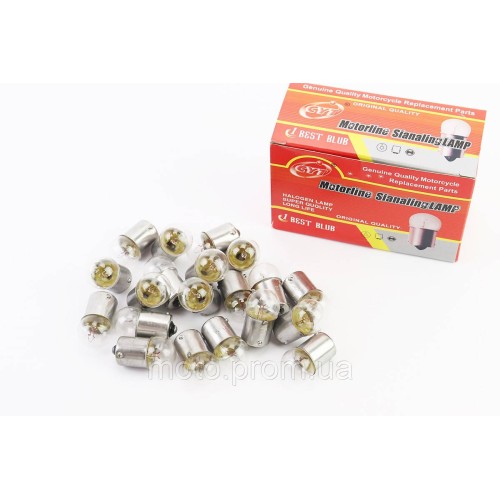 Лампа повороту (біла з цоколем) 12V / 10W G18 BA15S к-кт 20шт