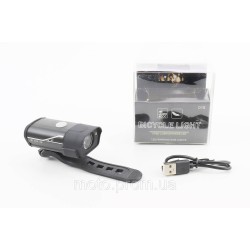 Фонарь передний 1 диод алюминиевый, Li-ion 3.7V 850mAh зарядка от USB, влагозащитный, чёрный HYD-018 Фонарь передний 1 диод алюминиевый, Li-ion 3.7V 850mAh зарядка от USB, влагозащитный, чёрный HYD-018