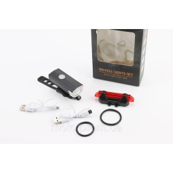 Фонарь передний 300 lumen+задний 15 lumen, Li-ion 3.7V 330mAh зарядка от USB, влагозащитные к-кт, CYGM-2218 Фонарь передний 300 lumen+задний 15 lumen, Li-ion 3.7V 330mAh зарядка от USB, влагозащитные к-кт, CYGM-2218