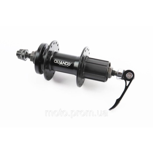 Втулка задняя MTB алюминиевая 14Gx32H под кассету 8-10зв, Disk-brake, крепл. эксцентрик, чёрная KT-MD4R