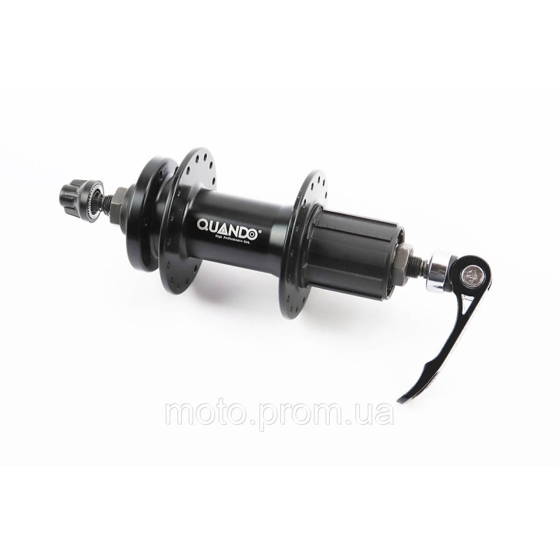 Втулка задняя MTB алюминиевая 14Gx32H под кассету 8-10зв, Disk-brake, крепл. эксцентрик, чёрная KT-MD4R