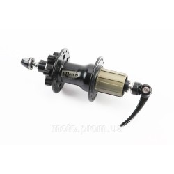 Втулка задня MTB алюмінієва 14Gx32H під касету 8-11зв, Disk-brake, 4 пром-підшипники 6001 2RS, кріпл. ексцентрик, чорна FB-A292В