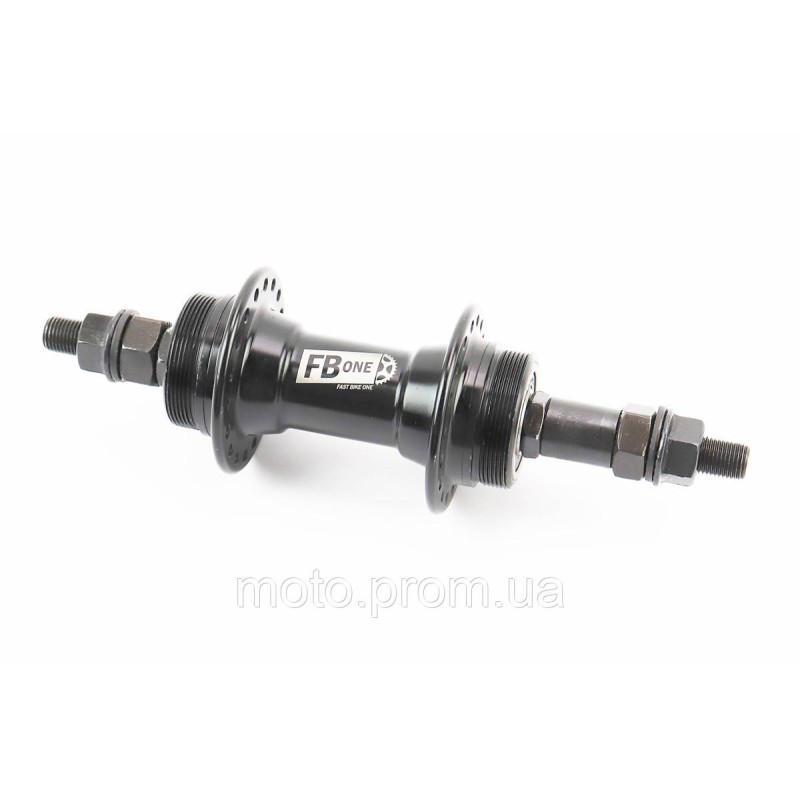 Втулка задня MTB алюмінієва 14Gx36H під вільнобіг, Disk-brake (різьба), 2 пром-підшипники 6200 2RS, кріпл. гайка, чорна FB-A209B