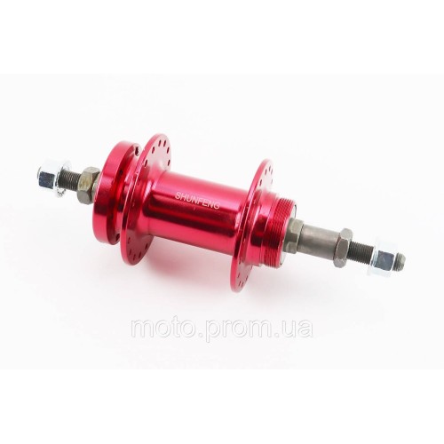 Втулка задня MTB алюмінієва 14Gx36H під вільнобіг, Disk-brake, кріпл. гайка, рожева SF-A210R