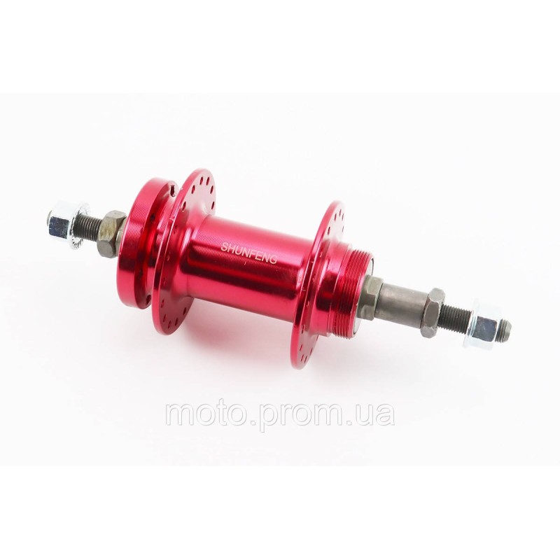 Втулка задня MTB алюмінієва 14Gx36H під вільнобіг, Disk-brake, кріпл. гайка, рожева SF-A210R