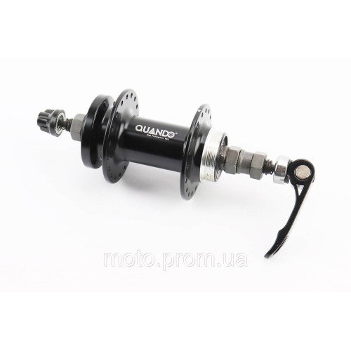 Втулка задняя MTB алюминиевая 14Gx36H под вольнобег, Disk-brake, крепл. эксцентрик, чёрная KT-TD7R