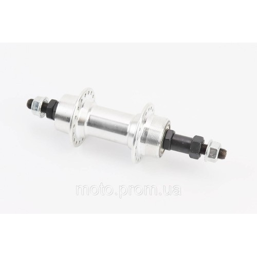 Втулка задняя MTB алюминиевая 14Gx36H под вольнобег, V-brake, 2 пром-подшипники 6200 2RS, крепл. гайка