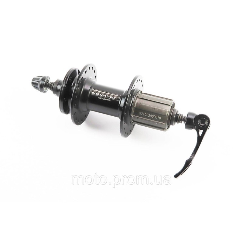 Втулка задня MTB алюмінієва 14Gx36H під касету 8-10зв, Disk-brake, 2 пром-підшипники 6000 2RS, кріпл. ексцентрик, чорна D472TSBT
