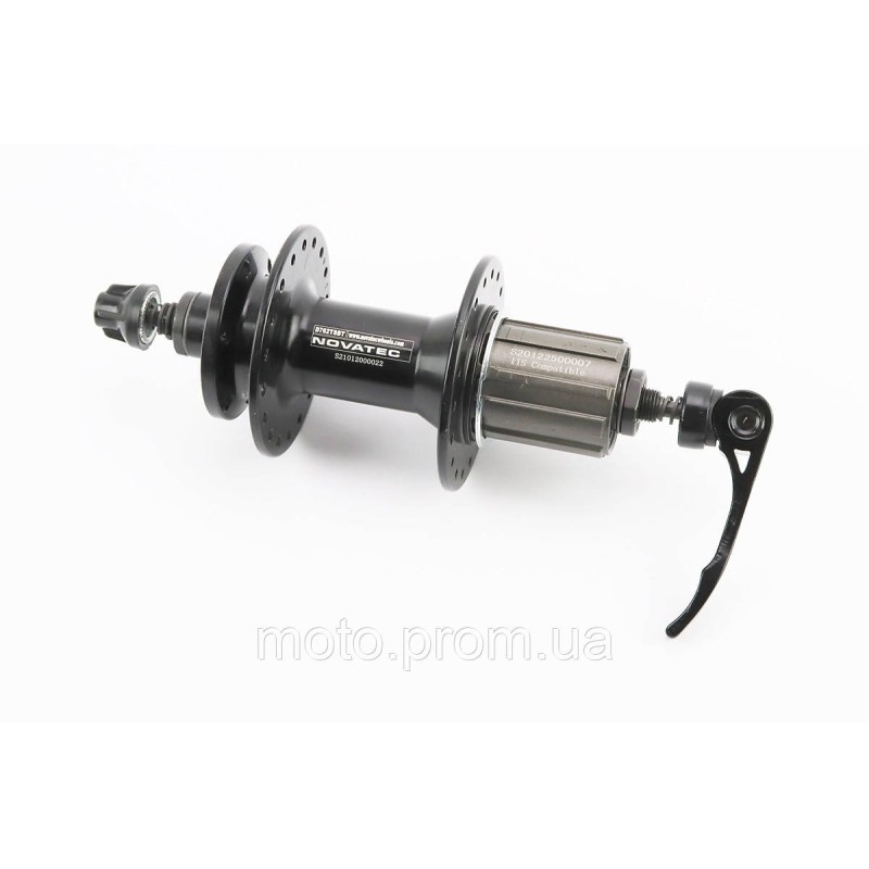 Втулка задня MTB алюмінієва 14Gx36H під касету 8-10зв, Disk-brake, 2 пром-підшипники 6000 2RS, кріпл. ексцентрик, чорна D762TSBT