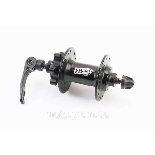 Втулка передня MTB алюмінієва 14Gx32H, Disk-brake, 2 пром-підшипники 6200 2RS, кріпл. ексцентрик, чорна FB-A291В