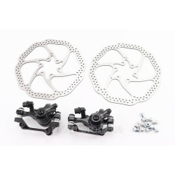 Тормоз Disk-brake передний (F160/R140мм)+задний (F180/R160мм), диски 160мм, крепл. 6 болтов, чёрный Тормоз Disk-brake передний (F160/R140мм)+задний (F180/R160мм), диски 160мм, крепл. 6 болтов, чёрный