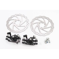 Тормоз Disk-brake передний (F160/R140мм)+задний (F180/R160мм), диски 160мм, крепл. 6 болтов, чёрный DX-2018, Тормоз Disk-brake передний (F160/R140мм)+задний (F180/R160мм), диски 160мм, крепл. 6 болтов, чёрный DX-2018,