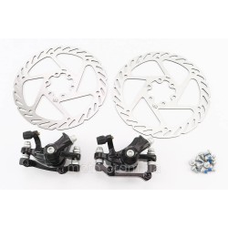 Гальмо Disk-brake переднє (F160/R140мм)+заднє (F180/R160мм), диски 160мм, кріпл. 6 болтів, чорні DX-2018, тип 2 Гальмо Disk-brake переднє (F160/R140мм)+заднє (F180/R160мм), диски 160мм, кріпл. 6 болтів, чорні DX-2018, тип 2